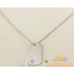 Серебряное колье, жетон с цепочкой 2204048